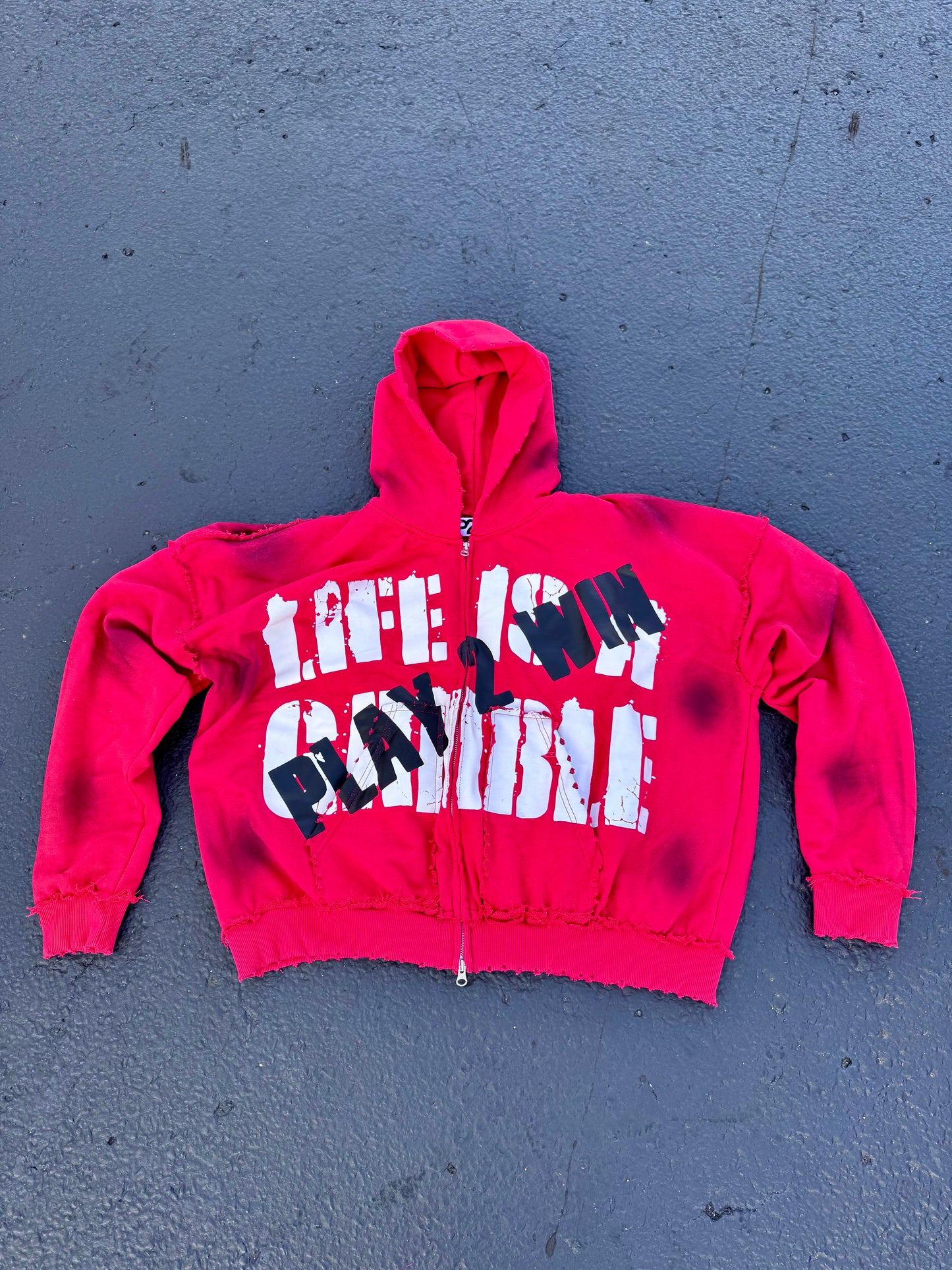 Life Is a Gamble Red — Double Zip Up