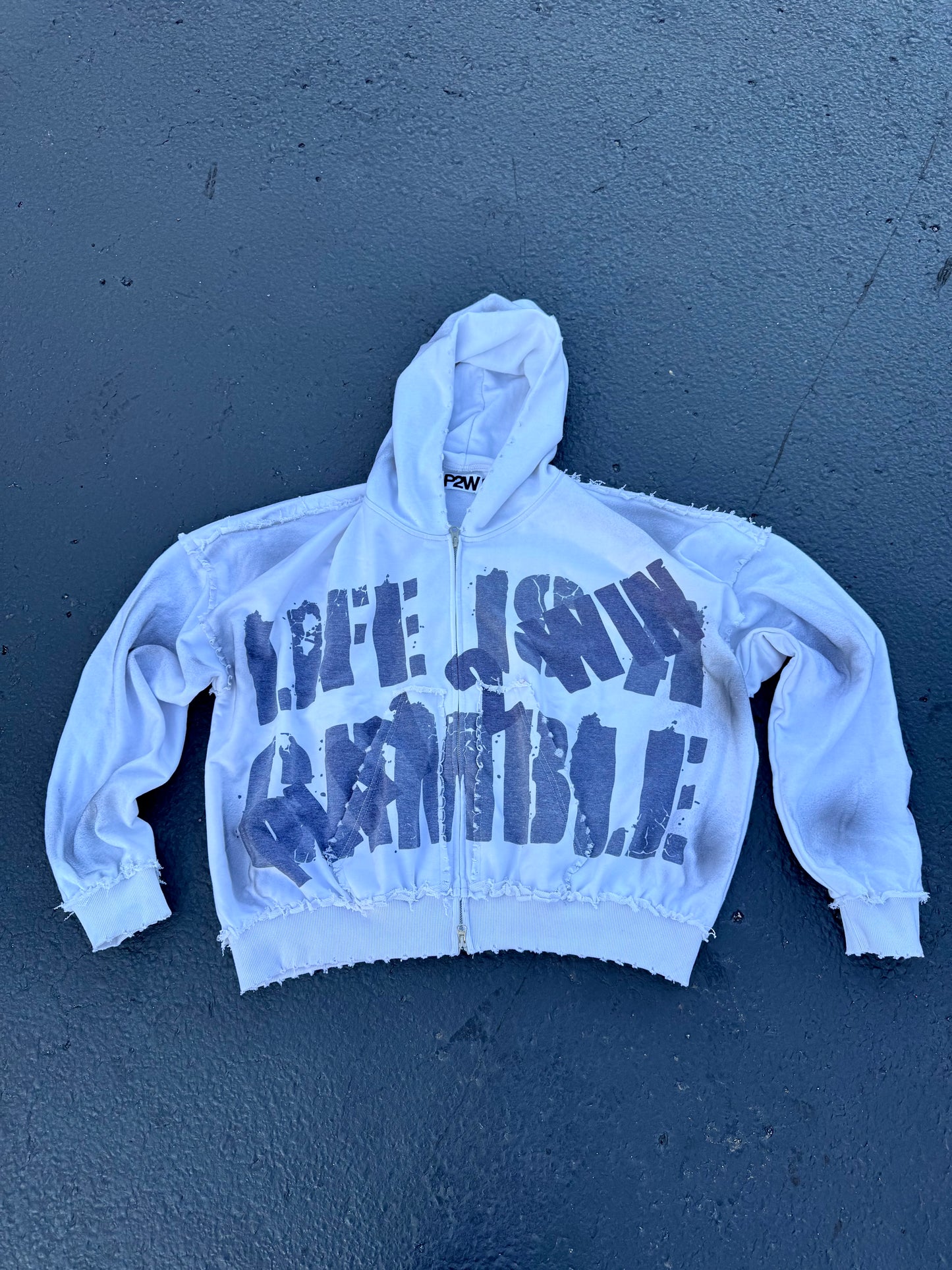 Life Is a Gamble White – Double Zip Up