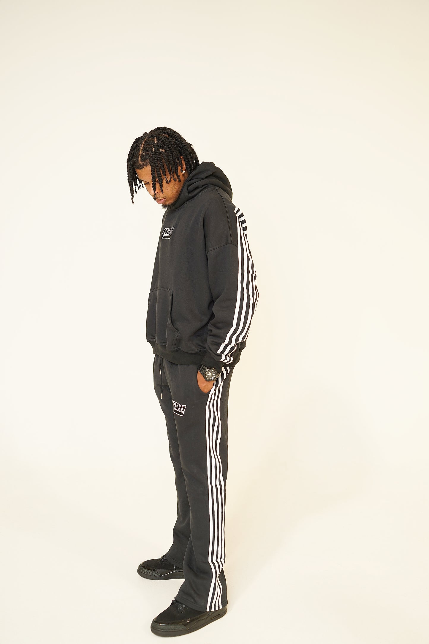 Black Stripe SweatSuit
